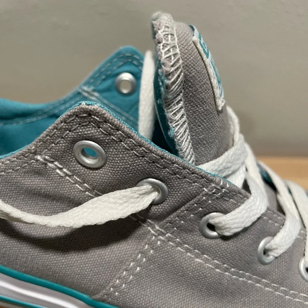 Converse “Chuck Taylor” Kids Gray and Teal Sneakers - Size 2 - EUC